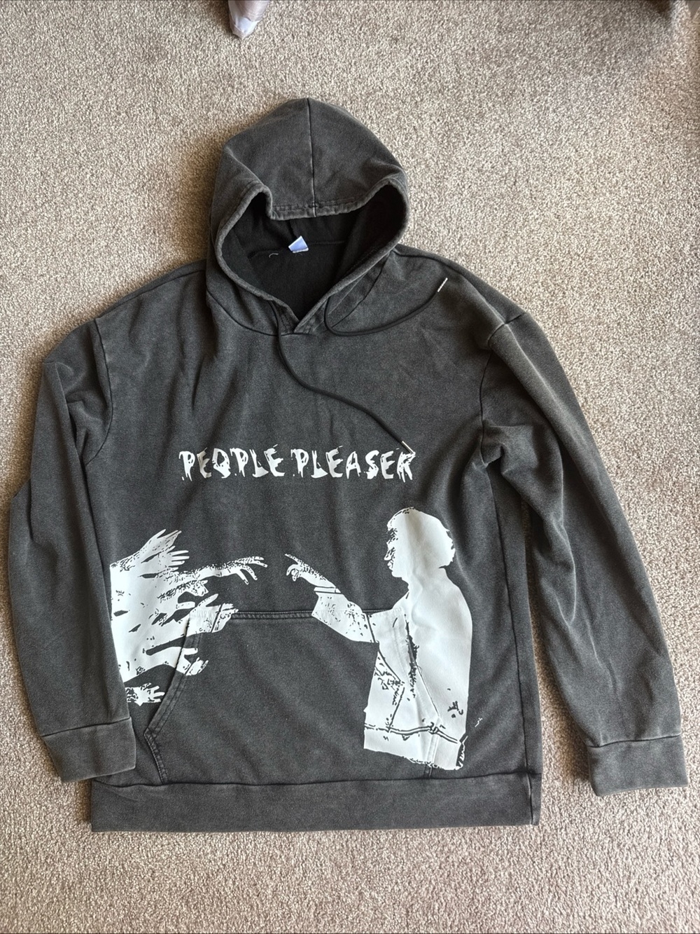 People Pleaser Graphic Hoodie - Charcoal